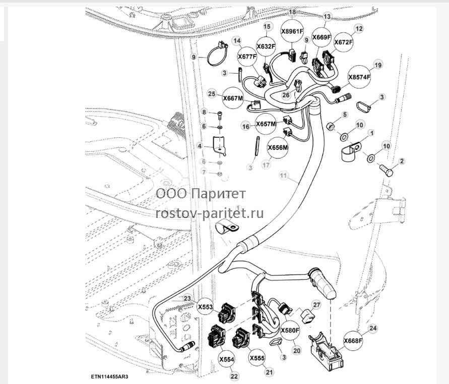 Жгут проводов подлокотника с Ethernet 